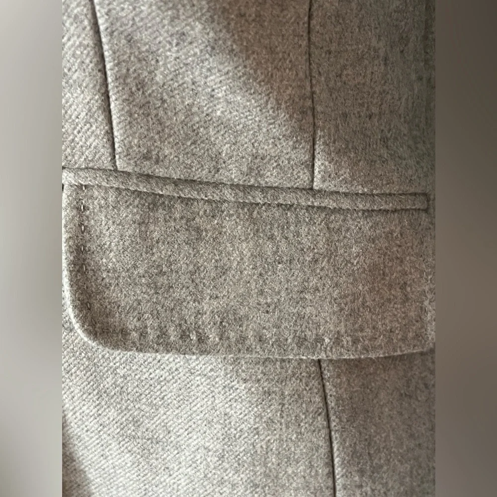 J. Crew Gray Fully-lined wool blazer Size 0 Cream trim Nautical buttons - Picture 4 of 11